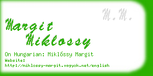 margit miklossy business card