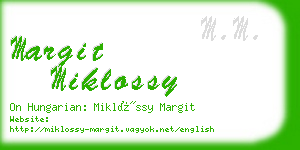 margit miklossy business card